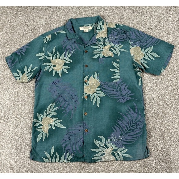 Island Republic Other - Island Republic Shirt Mens XL Green Blue Floral Hawaiian Button Up Short Sleeve